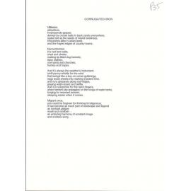 Corrugated Iron - 2007 third prize open poetry category