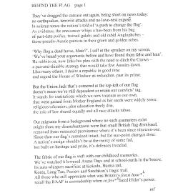 Behind the Flag - 2010 first prize bush poetry category