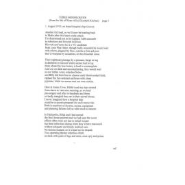 Three Monologues (from the life of Sister Alice Elizabeth Kitchen) - 2011 first prize open poetry category