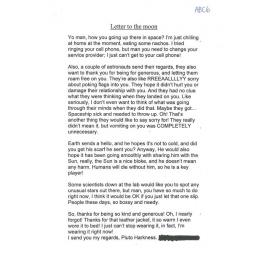 Letter to the moon - 2012 first prize children's category