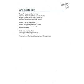 Articulate Sky - 2015 second prize children's category