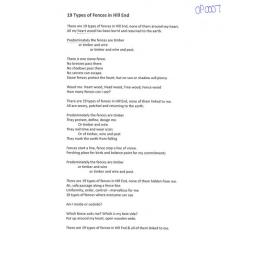 19 Types of Fences in Hill End - 2016 second prize open poetry category