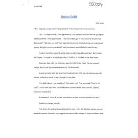 Quiet Child - 2017 second prize short story category