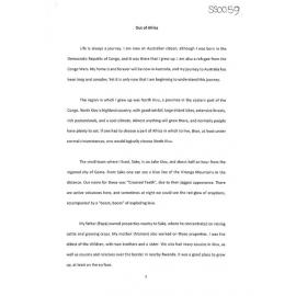 Out of Africa - 2021 joint first prize short story category