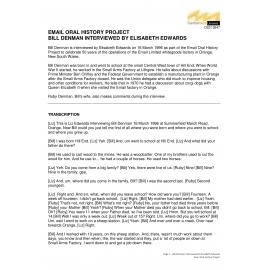 Bill Denman Transcription