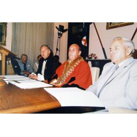 Orange City Council Town Clerk Max Boss, Mayor Tim Sullivan and City Engineer Ross Mackellar, Orange, NSW