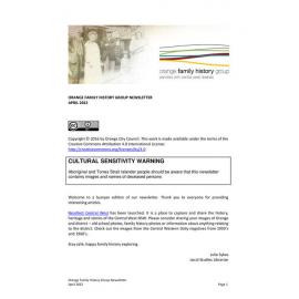 Orange Family History Group Inc Newsletter April 2022