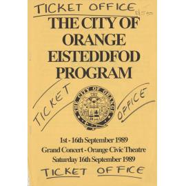 City of Orange Eisteddfod Program 1989