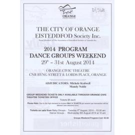 City of Orange Eisteddfod Program Dance Groups Weekend 2014