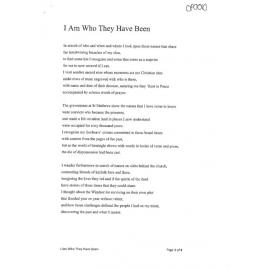 I Am Who They Have Been - 2022 first prize contemporary poetry category