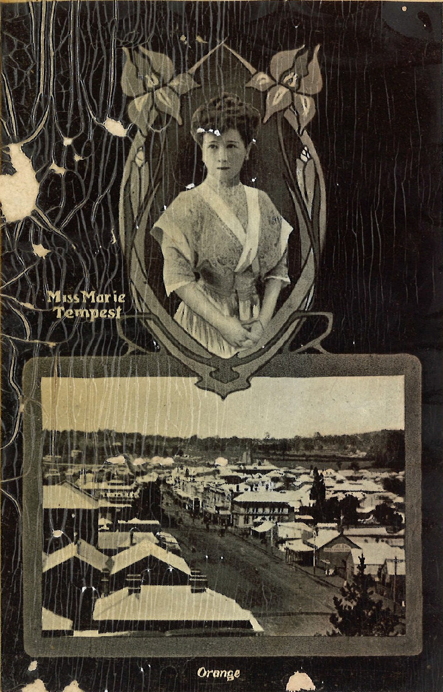 Postcard of Mis Marie Tempest and Summer Street, Orange, NSW