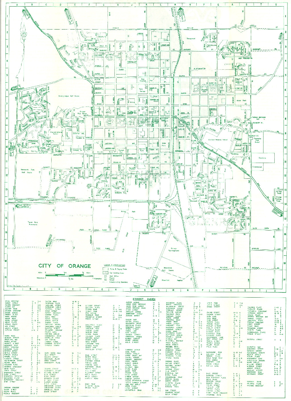 City of Orange Map 1976