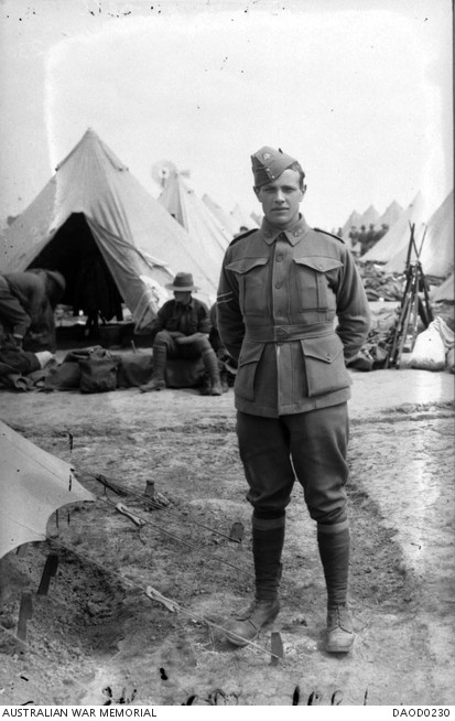 Herbert Maurice Robertshaw at Broadmeadows army camp, Victoria, October 1914

Image courtesy Australian War Memorial.