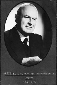 Sir Benjamin Thomas Edye. Image courtesy of Royal Prince Alfred Hospital Museum and Archives, Copyright University of Sydney.