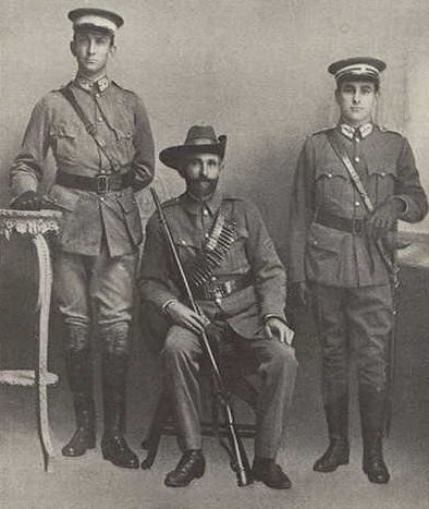 Edmund Milne (centre) and his two sons. Image courtesy NSW Railway and Tramway Budget, 1 April 1916, p233.